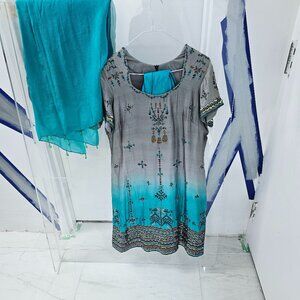 Silk embroidered suit